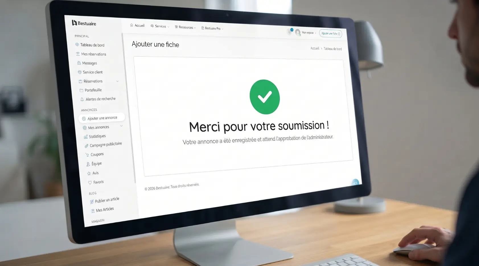 Validation et publication de la fiche professionnelle Bestuaire