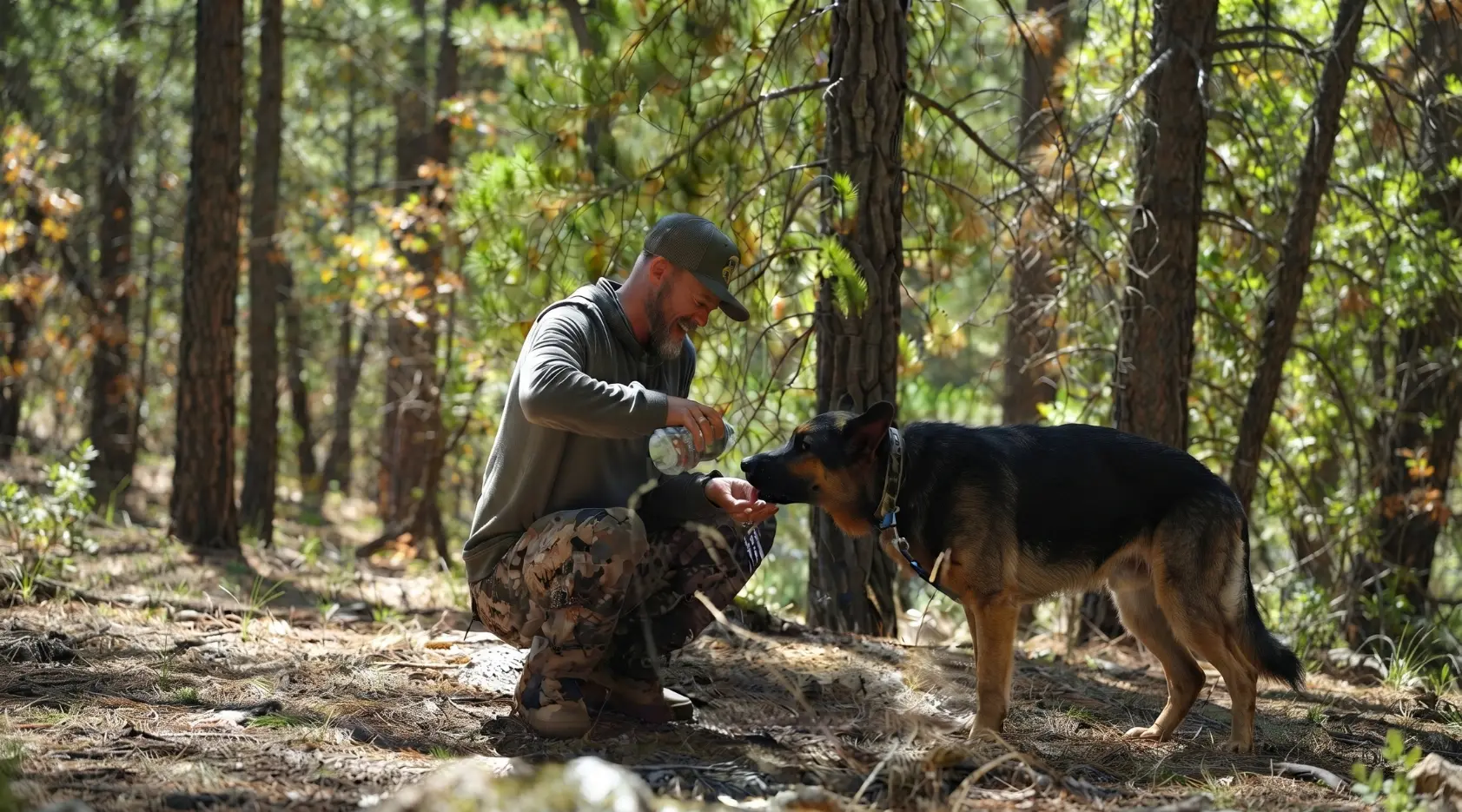 Brad Pitt et le chien Uber sur le tournage de Heart of the Beast